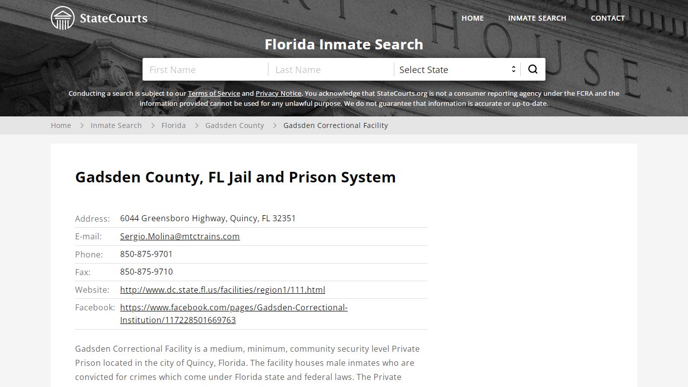 Gadsden Correctional Facility Inmate Records Search ...